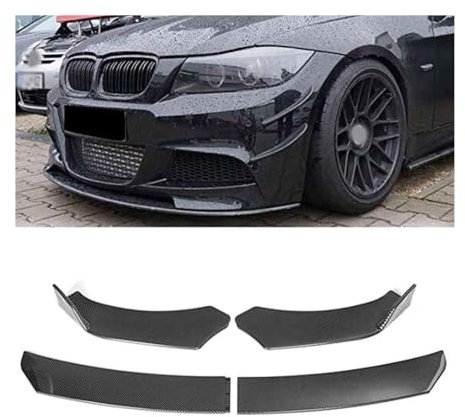 Frontspoiler Lippe Für B&MW 3er E90 E91 E92 E93 E60 E61 E46 F30 Frontstoßstange Lippe Kinnspoiler Carbon Look Frontdiffusor Diffusor Normal-B Glänzend(ACarbon)
