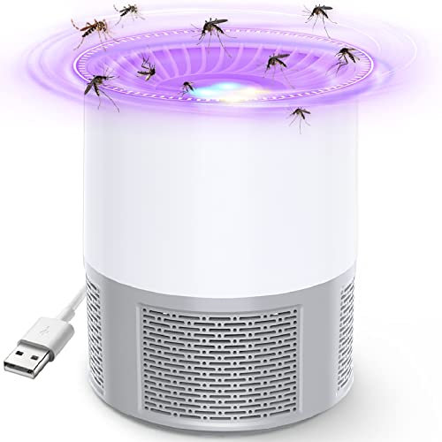 Elektrisch Fliegenfalle, Insektenvernichter Elektrisch Mückenfalle Tragbare UV Fliegenfalle Mückenschutz Stumm USB Mückenlampe Moskitoschutz Insektenfalle für Haus Aussen Camping Garten bubbacare
