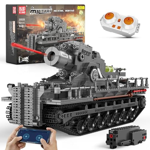 Mould King 20028 Technik Panzer Bausteine, 1648 Teile Militär Panzer Spielzeug Bausteine Konstruktionsspielzeug mit Motor, Geschenk für16 Jahre