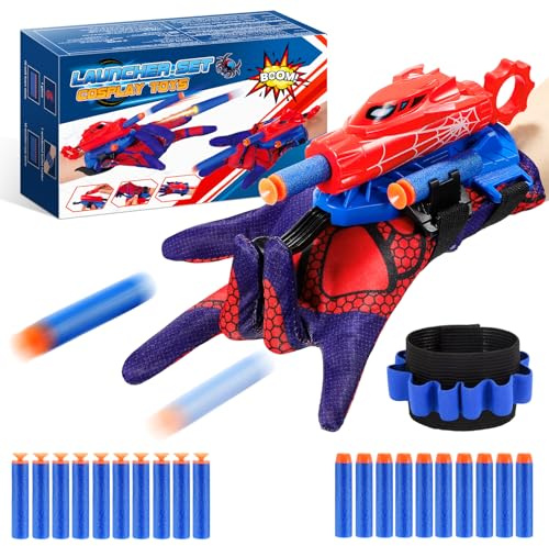 Braxel Spielzeug ab 4-12 Jahre Jungen, Netzwerfer Launcher Handschuhe Kinder Geschenk Junge 5 6 7 8 9 10 11 Jahre Kinderspielzeug ab 5-12 Jahre Weihnachten Geschenk Outdoor Spielzeug für Kinder