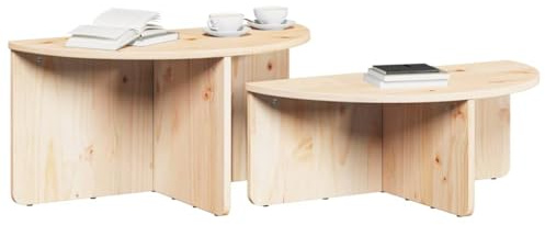 vidaXL Couchtisch 2 STK. Natur 79 x 39,5 x 40 cm Massivholz Kiefer