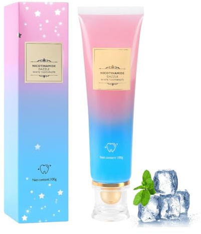 ALIIP Tandkräm med Niacinamida, 100 g Blekande tandkräm med Nikotinamid, Niacinamide Blekande Tandkräm, Vittande Tandkräm utan Fluor för Tandkött och Frisk Andedräkt