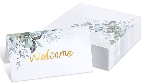 50PCS Table Place Cards, Place Cards for Table Greenery Botanical Name Card for Wedding Christmas Dinner Party Wedding Name Places Card for Spring Dinner Placement Party