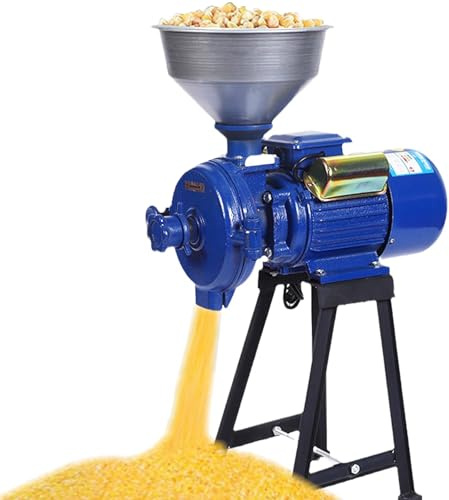 3800W Electric Grain Grinder - Heavy Duty Wet Dry Milling Machine for Cereals, Corn & Wheat, 1400R/min Commercial Feed Mill with Funnel for Efficient Grinding