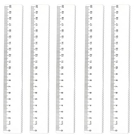 JRYXDS Set Di 5 Righelli Da 20 Cm, Per La Scuola Elementare Per Bambini, Flessibile, In Plastica, Per Righello Trasparente Per La Scuola, L'Ufficio