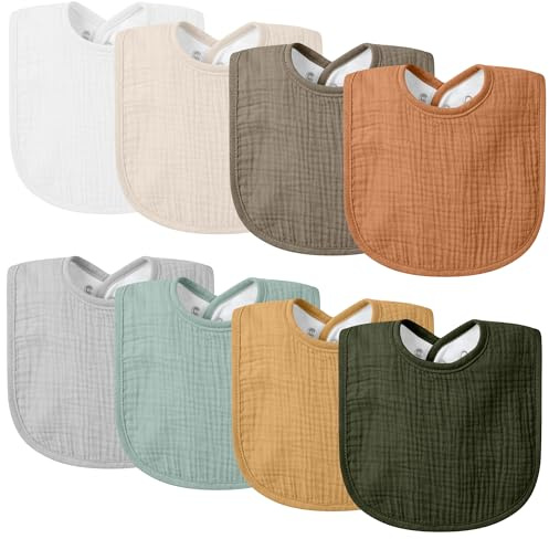 VOMARHUG Lätzchen Baby Musselin Halstuch Baby Weiche Verstellbare Quadratische Sabberlätzchen für Unisex Mädchen & Jungen