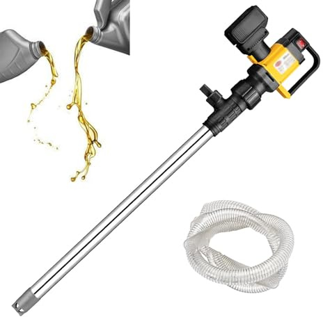 Handheld Electric Barrel Pump - Adjustable Flow & Lift, Portable Battery Operated for Efficient Liquid Transfer (AlloyPTFEtube)