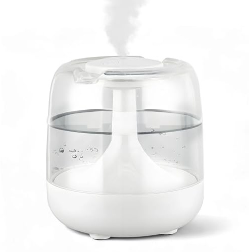 Feeshoppher Air Humidifier Quiet 650ml USB Powered Aromatherapy Humidifiers Bedside Air Moisturiser Silent Operation Desktop USB Aromatherapy Humidifiers with Colorful LED Light for Bedroom(White)