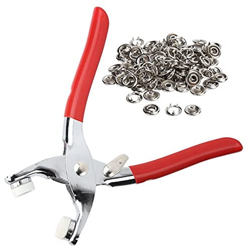 CHICIRIS Pinze per Utensili Manuali per Cucito Artigianale Kit di Presse Set di Bottoni a Pressione in Acciaio Inossidabile per Pelletteria e Carte di Cartone