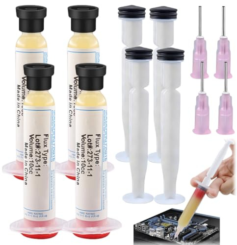 IWIDYA 4 unidades Estaño para soldar electrónica sin plomo – Flux para soldar estaño –10g Pasta soldar estaño, fácil aplicación, 271º, Pasta de soldadura electrónica (C)