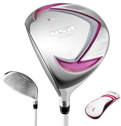 Club de golf #1 en fer hybride pour gaucher garçons filles avec couvre-tête | Club de golf #1 en fer hybride pour gaucher pour enfants garçons et filles LH Coach Teach Fairway en bois avec couvre-tête