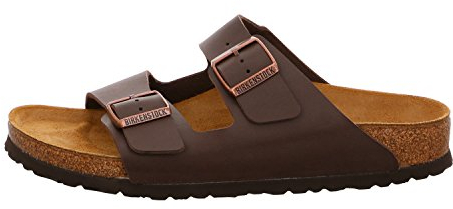 BIRKENSTOCK Classic Arizona Birko-Flor, Unisex-Erwachsene Pantoletten, Braun (Dunkelbraun), 42 EU