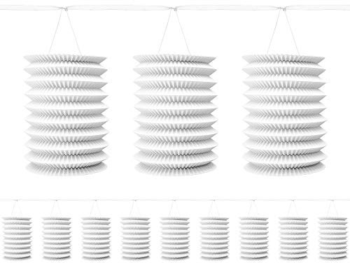 Bianco Carta Lanterna Ghirlanda Decorazioni (Pacchetto di 8 Lanterne)