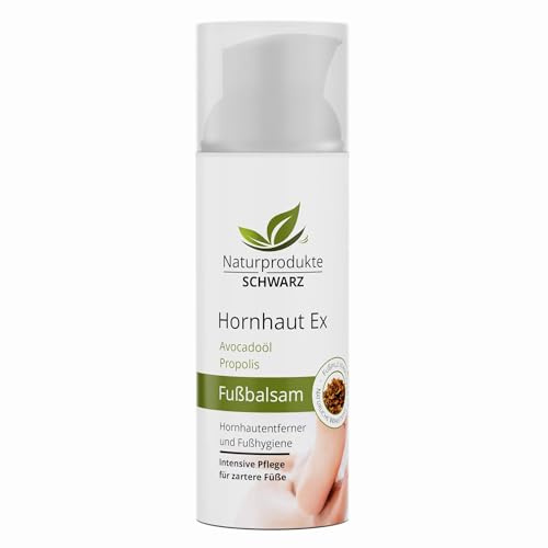 Naturprodukte Schwarz - Hornhaut Ex - Hornhautentferner und Fußcreme, 50ml, Pflanzliche Basis, für Diabetiker Geeignet