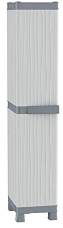Terry, Base 2350 Uw, Armadio da Esterno Interno ad un'anta, 6 Vaschette Portaoggetti. Materiale: Plastica, Dimensioni: 35x43,8x181,8 cm