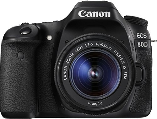 Canon EOS 80D Kit Fotocamera Reflex Digitale da 24.2 Megapixel con Obiettivo EF-S 18-55 mm IS STM, Nero/Antracite [Versione EU]