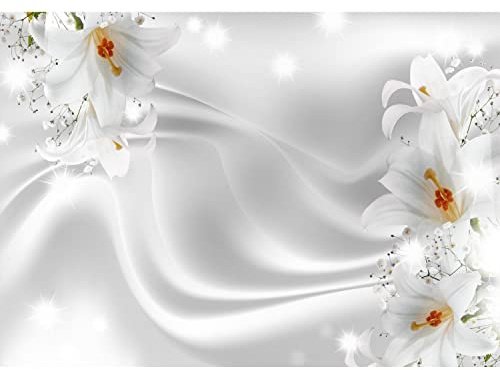 Runa Art Papier peint intissé 396 x 280 cm lys fleurs | Toison Décoration Murale Salon Chambre á Coucherr | Fabrication Allemande | Noir et blanc 9186012c