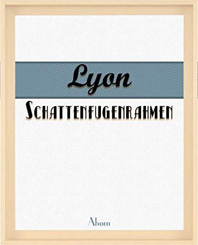 Homedeco-24 Lyon Schattenfugenrahmen 100x100 cm in Ahorn Dekor ohne Verglasung ideal für Canvas Leinwand Bilder Farbwahl