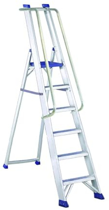 Svelt Scala Professionale in Alluminio Rinforzato – 6 Gradini, Piattaforma Antiscivolo, Corrimani e Parapetto – Altezza di Lavoro fino a 343 cm – Norma D.Lgs. 81/08 e UNIEN131