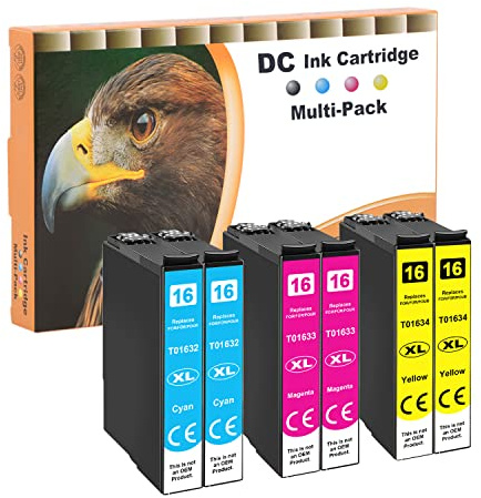 D&C Druckerpatronen Kompatibel für Epson 16 XL für Epson Workforce WF-2630 WF WF-2650 DWF WF-2660 DWF WF-2700 WF-2750 DWF WF-2760 DWF WF-2010 W WF-2500 WF-2510 WF WF-2520NF WF-2540WF WF-2760 (6-Pack)