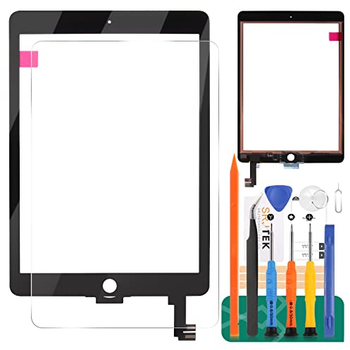 SRJTEK Touchscreen-Digitizer für iPad 6 Air 2 A1566 A1567 (kein LCD-Bildschirm), Schwarz