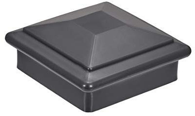 Flat Top Post Cap for Fence, Stair Handrail Post, 100 x 100 mm 4 Inch, Plastic, Black Grey