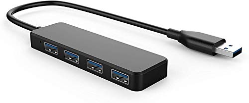 4-Buchsen USB-Hub, sehr dünn, tragbar, USB Splitter für iMac Pro, MacBook Air, Mac Mini/Pro, Surface Pro, Notebook PC, Laptop, USB-Sticks und mobile HDD