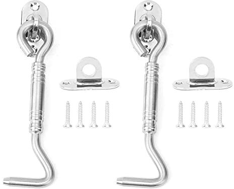 Crochet de loquet de porte de 5 pouces, loquet à œil avec épaissir les raccords de quincaillerie de porte-fenêtre