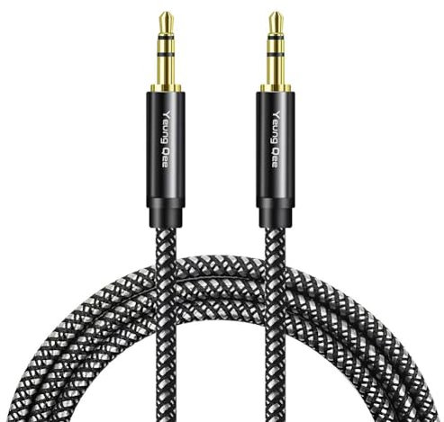 Yeung Qee 3.5mm Aux Cable 4M, Braided 3.5mm Audio Cable Male to Male Stereo Hi-Fi Sound Auxiliary Aux Cord for Headphones, Car,Phone, Tablets, Headset, PC, Laptop and More (4m/12ft)