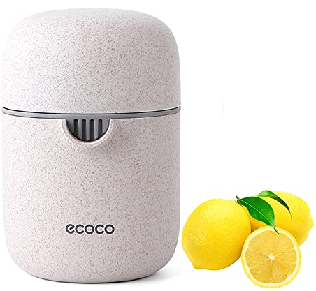 ZWCEGND Lemon Squeezer Simple Manual Citrus Juicer Portable Lime Juicer Cup with Two Ways of Use for Different Fruits（Wheat Color）