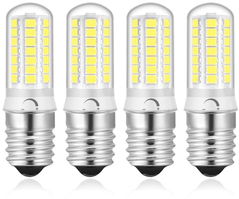 RuLEDne E17 LED Bulb Dimmable,125V 4W 400LM Microwave Light Bulb,40Watt Halogen Equivalent, 6000K Daylight White, Fit for Microwave, Over Stove Appliance, Range Hood, Refrigerator, 4Pack