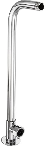 PATIKIL 14 Shower Head Extension Arm 90° Elbow, Copper Chromed Wall Mounted Holder for Bathroom Fixed Rainfall Shower Fitting, Silver Tone