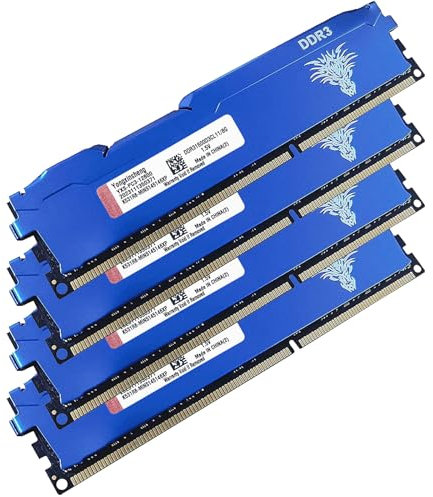 DDR3 32GB Kit (8GBx4) Desktop RAM 1600MHz PC3-12800 UDIMM Non-ECC Unbuffered 1.5V 2Rx8 Dual Rank 240 Pin CL11 PC Computer Memory Upgrade Module (Blue)