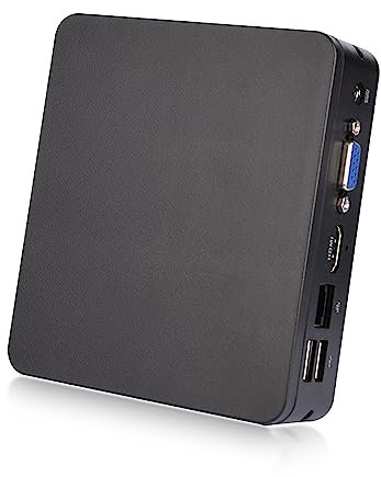Yunseity Lüfterloser PC RAM 4G 64GB SSD, für 11 Desktop Computer mit 4K Ausgang HD VGA Ausgang Gigabit Ethernet USB3.0
