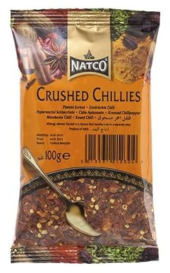 Chiles rojos en trozos 100 g guindilla seca triturada tipo chili flakes para pizza, pasta y guisos picante ajustable