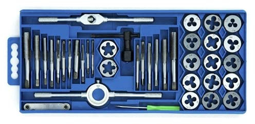 VA-Cerulean Set di 40 maschi e filiere con valigia, metrica M3, M4, M5, M6, M8, M10, M12, cassetta degli attrezzi per fai da te e professionisti