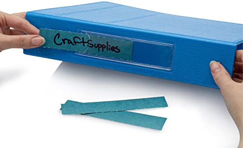 Carstens - Medium Blue 1.5-4 Inch Binder Spine Insert Cards, 5.25 x 1 Inch, Roll of 200 (1696 Series) - Ideal for 1.5-4 Inch Spine Insert Adhesive Pockets