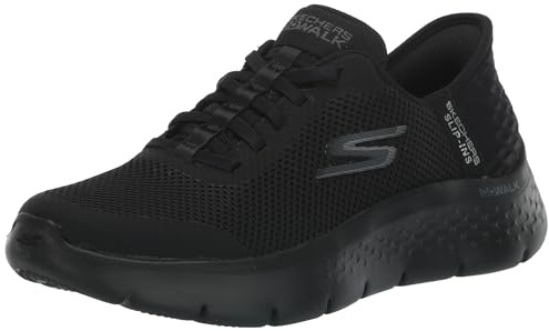 Skechers Women's Go Walk Flex Grand Entry Slip-On Sneakers, Black Textile/Trim, 8 UK