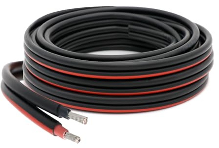 FIRMERST Câble solaire jumelé H1Z2Z2-K - 5 m - 6 mm² - Rouge et noir