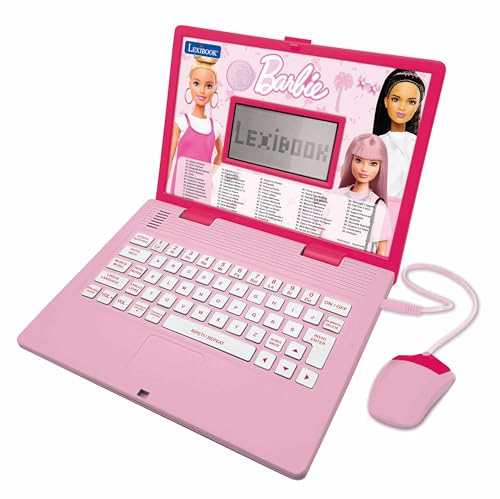 Lexibook, Barbie, Portatile educativo e bilingue in Inglese/Italiano, Giocattolo per Bambini con 124 attività per Imparare, Giochi e Musica, Rosa, JC598BBi5