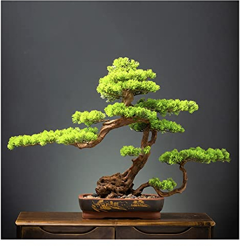 Artificial Bonsai Large Indoor Artificial Plants Fake Bonsai Tree Fake Tree Potted Fake Flower Green Plant for Farmhouse Rustic Home Room Decor for Home Office (Color : D)