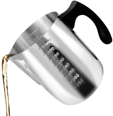 TRINIDa 900ml Wax Melting Pot – Stainless Steel Wax Melting Pot with Heat-Resistant Handle for Candle Making and Soap Making DIY Crafts (900ml)