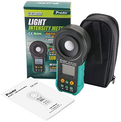 Solutions d'outils Pro'sKit MT-4617LED Mesureur d'intensité lumineuse LED Mesure toute la lumière visible et les couleurs LED blanc, rouge, jaune, vert, bleu, violet