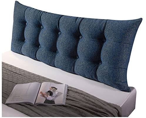 LANAZU Dreieckiges Kopfteilkissen, Lesekissen am Bett, Positionierungsunterstützung, langes Kissen, Abnehmbarer Bezug, geeignet für Schlafzimmer, Wohnzimmer (Blue 71in)