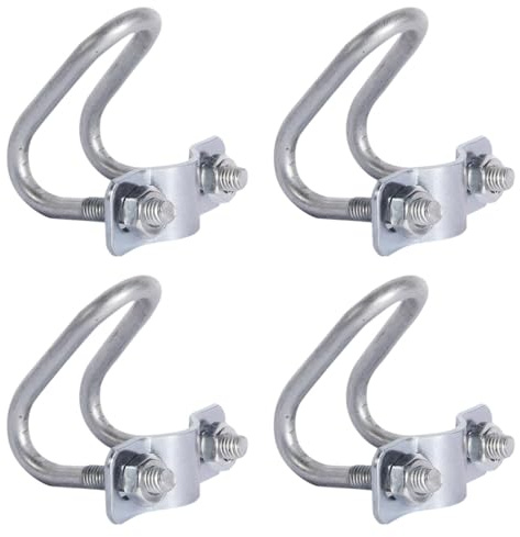 4 morsetti a croce in ferro elettrozincato, 32 x 20, clip per tubi con staffa a U, supporta il diametro massimo dei tubi, per il collegamento di giardini, serre e vivai
