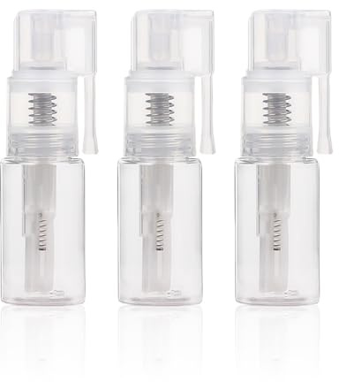 DAZZLUXE 3-Teilige Pulversprühflasche, Nasensprayflasche Mit Langer öffnung, Tragbare Pulversprühflasche, Pulverpumpflasche, Abnehmbarer Reisesprühflaschenbehälter, Dosierflasche Für Loses Pulver