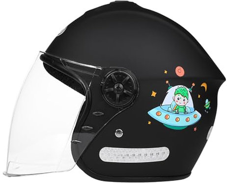 Cartoon-Kinder-Motorrad-Halbhelme, Coole Go-Kart-ATV-Helme Für Jungen Und Mädchen Für 2–14 Jahre, Retro-Moped-Mütze Für Jugendliche, Go-Kart-Dirt-Bike-Roller-Helm B,50-56CM