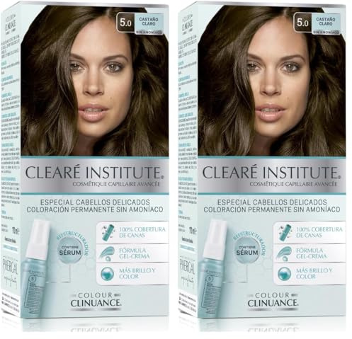 Colour Clinuance | Haarfärbemittel für Empfindliches Haar | Dauerhafte Färbung ohne Ammoniak Mehr Glanz | Intensive Farbe | 100% ige Deckung | 5.0 Hellbraun | Dermatologisch getestet