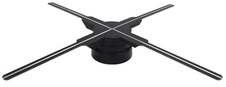 Proyector de Ventilador de Holograma 3D de 18,1 Pulgadas, Máquina de Publicidad de Ventilador Holográfico de 4 Aspas con Resolución HD LED de 1600x510 PX, para Halloween (Negro)