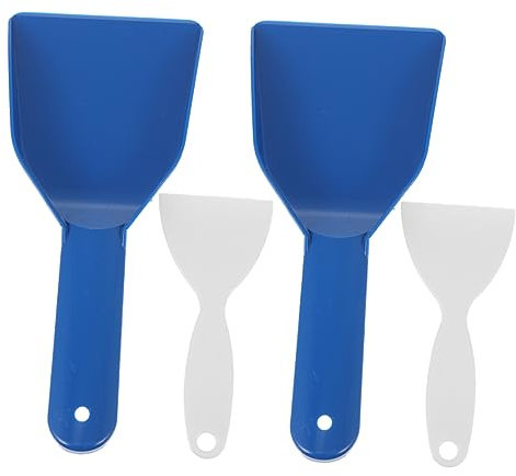 BESPORTBLE 4pcs Plastic Freezer Scraper and Ice Scraper Set for Car and Refrigerator, Versatile Handheld Flat Utility Scoop for Snow and Ice Removal in Winter